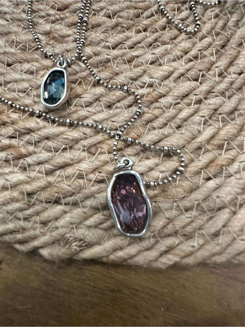 Uno de 50 Sterling Silver Two Step Double Layer Necklace Swarovski Crystals